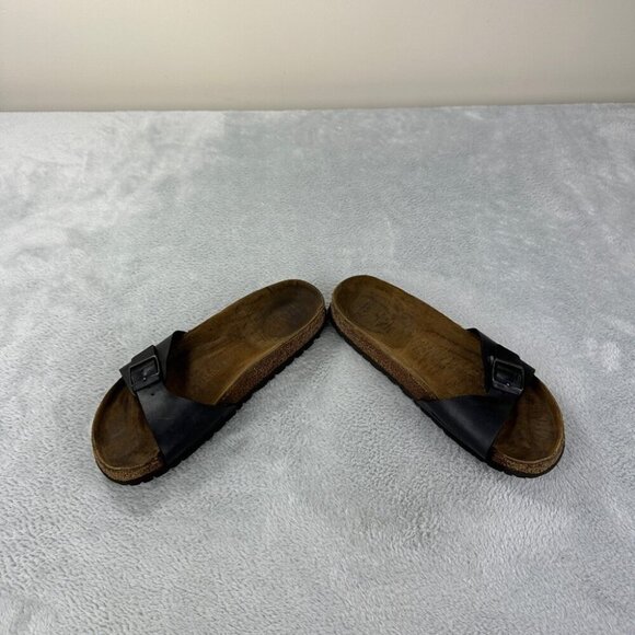 Birkenstock Madrid Black Leather Sandals Women’s Size 40 EU - Picture 6 of 12